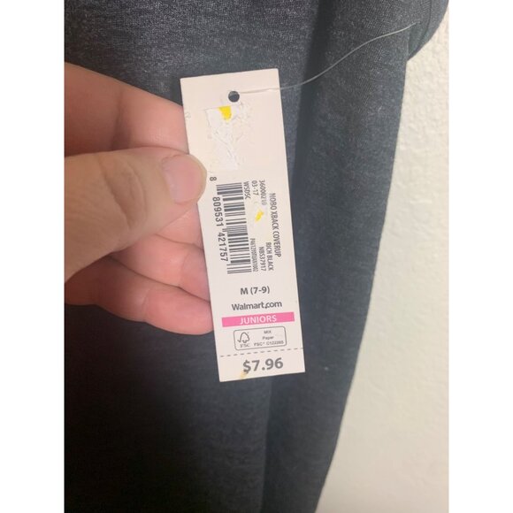 NWT No Boundaries X Back Coverup Shirt Juniors Size Medium (7/9) Gray Y2K Active - Picture 4 of 6